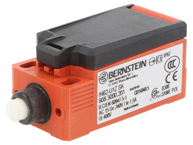 Eindschakelaar; NO + NC; 5A; max.240VAC; max.24VDC; M20; IP66 Eindschakelaar; NO + NC; 5A; max.240VAC; max.24VDC; M20; IP66